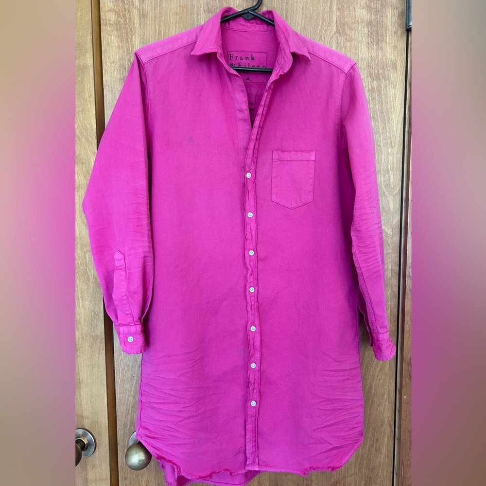 Frank & Eileen Sz XS Mary Distressed denim dress